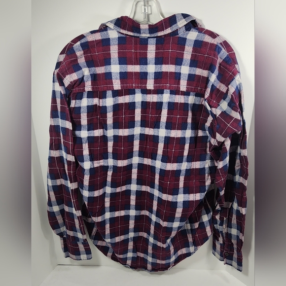 VTG Coleman Outdoors  Men's Button Down Flannel Shirt Size Large Plaid Burgundy - Picture 5 of 10